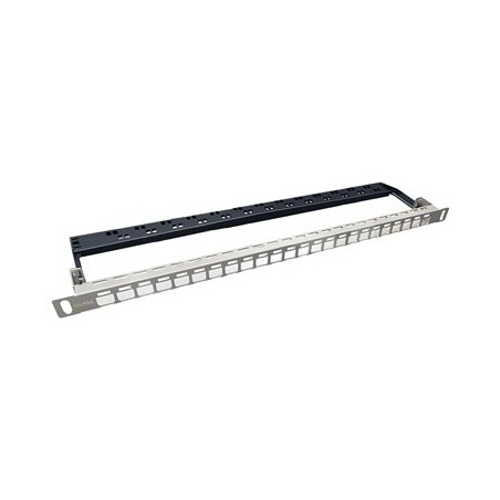 Solarix Univerzální modulární neosazený patch panel 24 portů nerez 0,5U