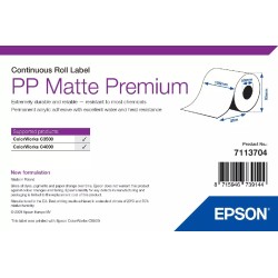 PP MATTE LABEL PREMIUM/CONTINUOUS ROLL 105MM X 29M