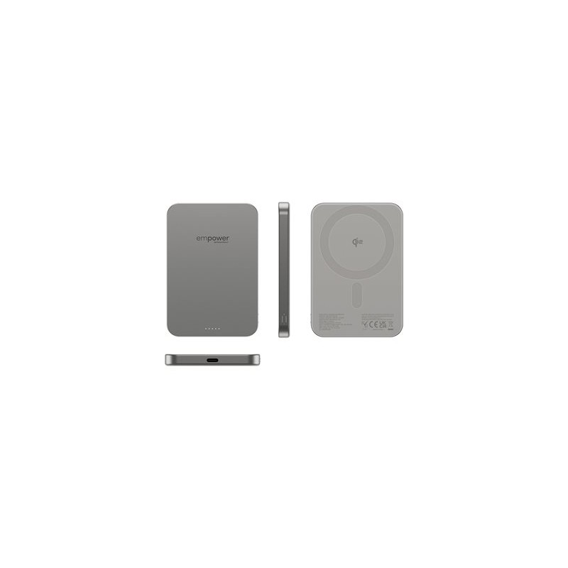 PanzerGlass empower bezdrátová Qi2 powerbanka 5000 mAh, MagSafe, grey