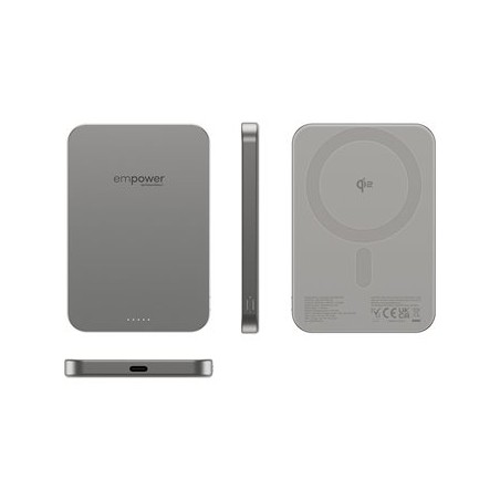 PanzerGlass empower bezdrátová Qi2 powerbanka 5000 mAh, MagSafe, grey