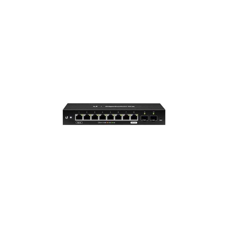 Ubiquiti EdgeSwitch 10X - Přepínač - řízený - 8 x 10/100/1000 + 2 x gigabitů SFP - Lze montovat do rozvaděče, pro připevnění na