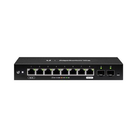 Ubiquiti EdgeSwitch 10X - Přepínač - řízený - 8 x 10/100/1000 + 2 x gigabitů SFP - Lze montovat do rozvaděče, pro připevnění na