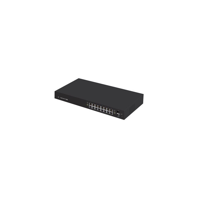 Ubiquiti EdgeSwitch 16 - Přepínač - L3 - řízený - 16 x 10/100/1000 (PoE+) + 2 x gigabitů SFP - Lze montovat do rozvaděče - PoE+