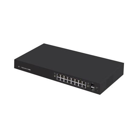 Ubiquiti EdgeSwitch 16 - Přepínač - L3 - řízený - 16 x 10/100/1000 (PoE+) + 2 x gigabitů SFP - Lze montovat do rozvaděče - PoE+