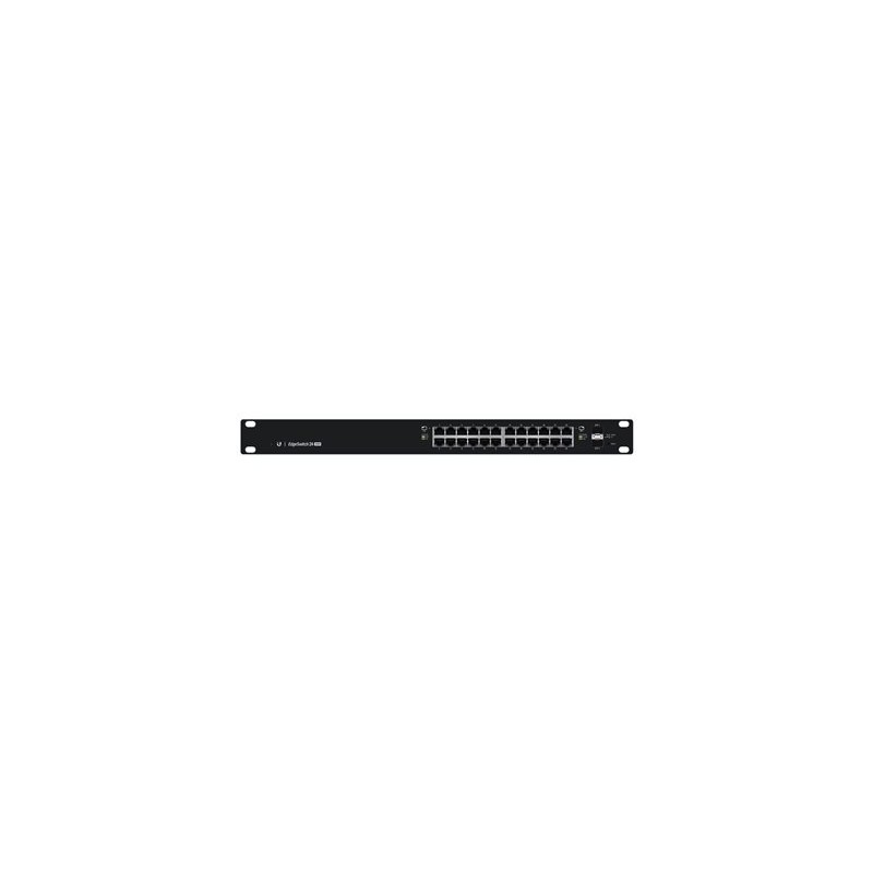 Ubiquiti EdgeSwitch 24 - Přepínač - L3 - řízený - 24 x 10/100/1000 (PoE+) + 2 x gigabitů SFP - Lze montovat do rozvaděče - PoE+