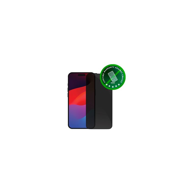 dbramante1928 Eco-shield - Ochrana obrazovky pro mobilní telefon - s bezpečnostním filtrem - barva rámu černá - pro Apple