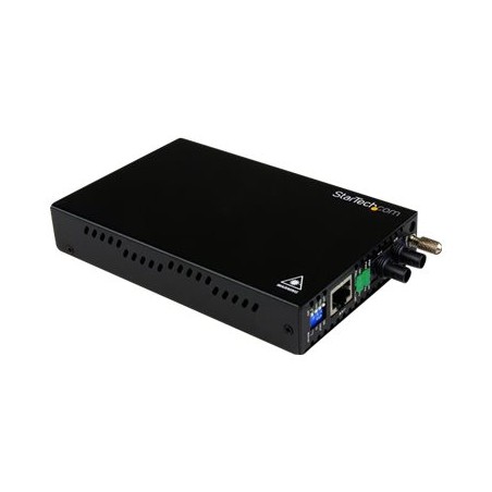 StarTech.com 10/100 Mbps Ethernet to Fiber Optic Media Converter - Steel - Chassis Mount - ST Multimode - 1310nm - 2km