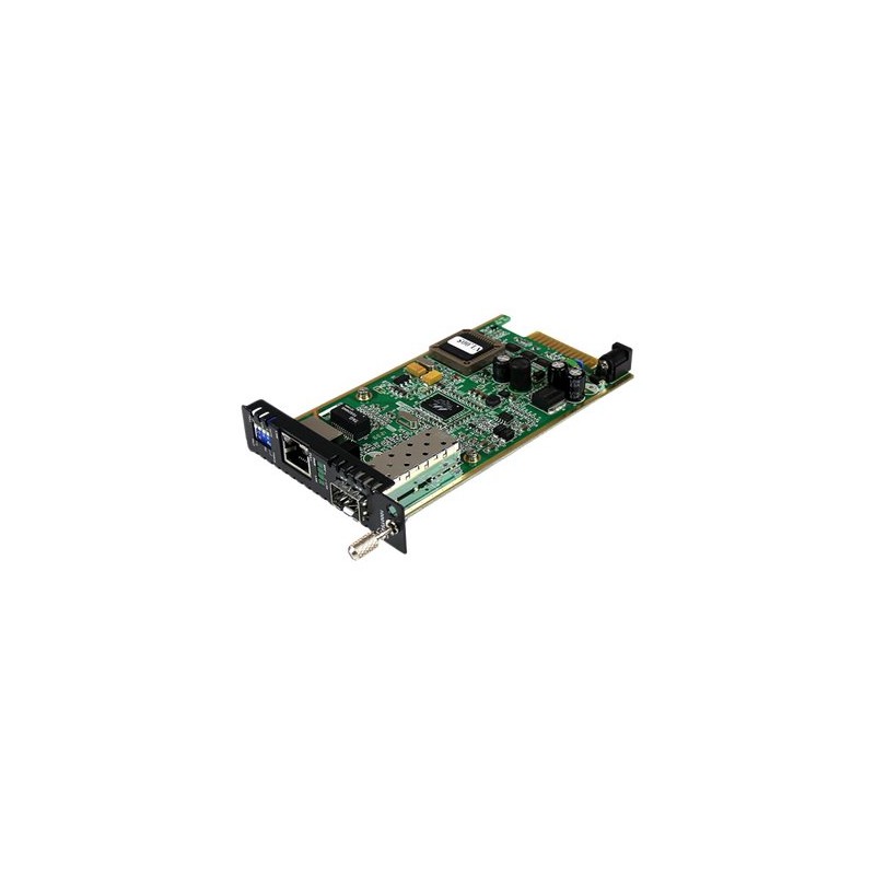StarTech.com Gigabit Ethernet Fiber Media Converter Card Module w/ Open SFP Slot - Fiber to Ethernet Converter - Ethernet Media