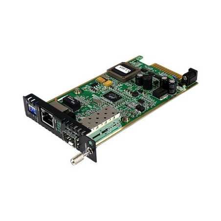 StarTech.com Gigabit Ethernet Fiber Media Converter Card Module w/ Open SFP Slot - Fiber to Ethernet Converter - Ethernet Media