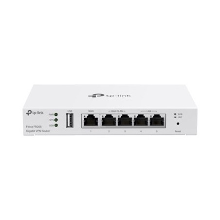 TP-Link Festa FR205 V1.2 - Směrovač 4portový switch - 1GbE - porty WAN: 3 - pro připevnění na zeď