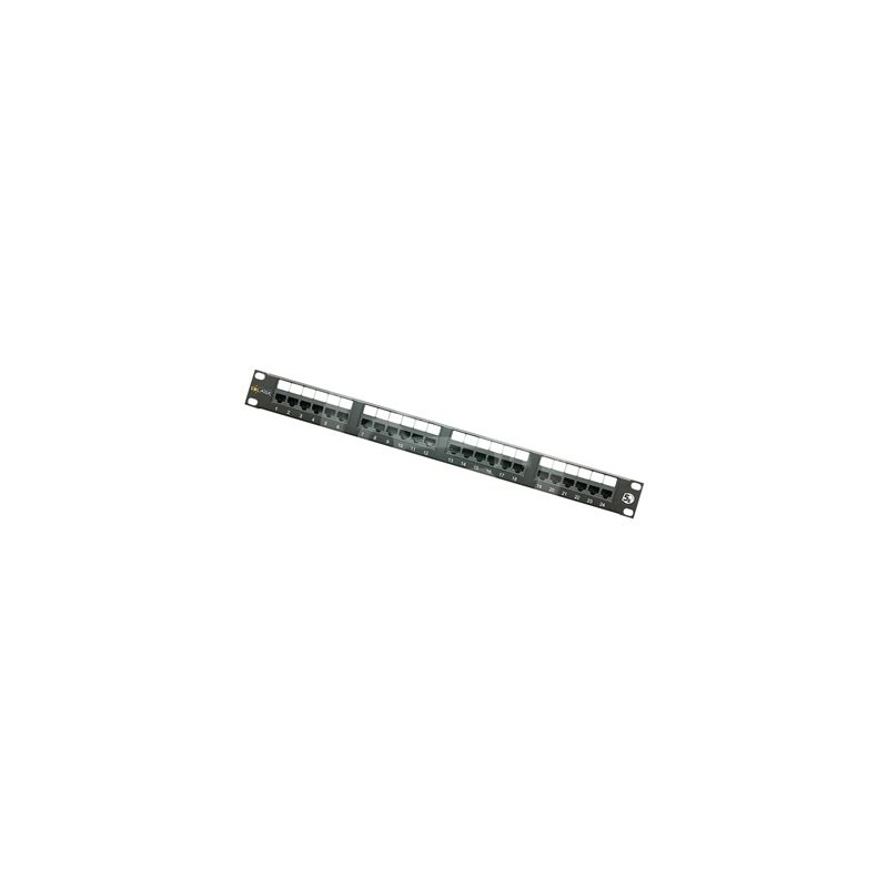 19" patch panel Solarix 24 x RJ45 CAT5E UTP 150 MHz černý 1U SX24-5E-UTP-BK