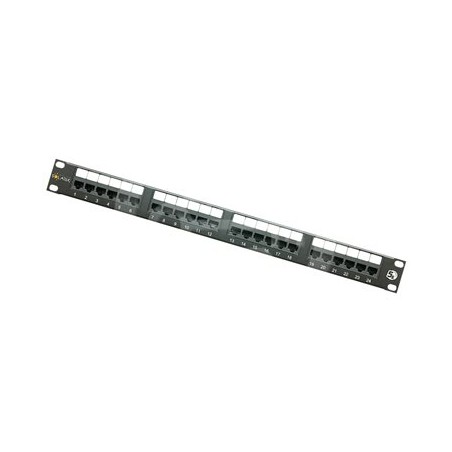19" patch panel Solarix 24 x RJ45 CAT5E UTP 150 MHz černý 1U SX24-5E-UTP-BK