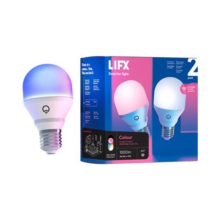 LIFX Colour - LED žárovka - tvar: A60 - E27 - 9 W (ekvivalentní 70 W) - třída E - několikabarevné/teplé na studené bílé světlo