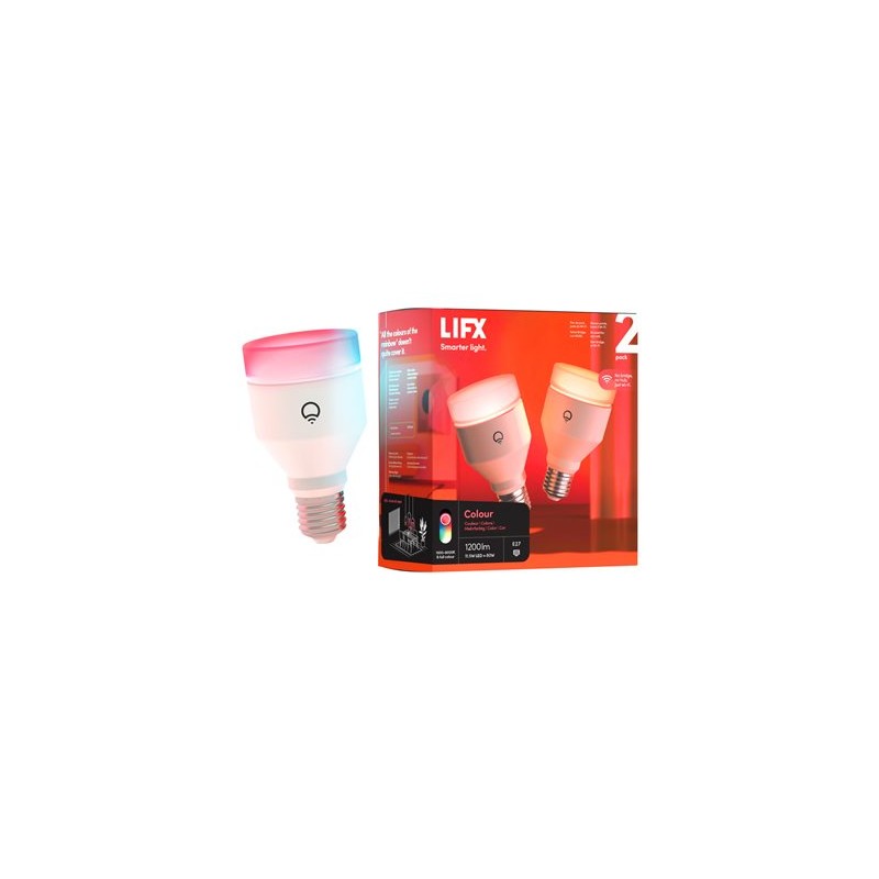 LIFX Colour - LED žárovka - tvar: A60 - E27 - 11.5 W (ekvivalentní 80 W) - třída F - několikabarevné/teplé na studené bílé