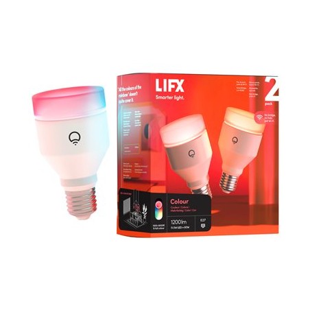 LIFX Colour - LED žárovka - tvar: A60 - E27 - 11.5 W (ekvivalentní 80 W) - třída F - několikabarevné/teplé na studené bílé