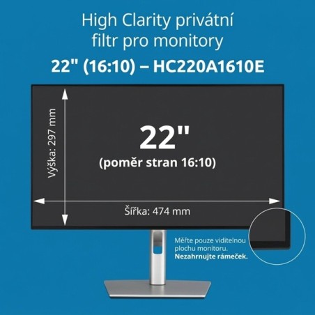 Kensington High Clarity - Filtr displeje ke zvýšení soukromí - dvoucestné - lepící, kloubové pásky - 22"