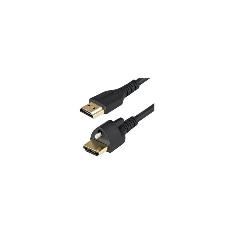 StarTech.com 2m (6ft) HDMI Cable with Locking Screw, 4K 60Hz HDR 10, High Speed HDMI 2.0 Monitor Cable with Locking Screw