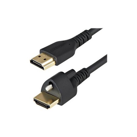 StarTech.com 2m (6ft) HDMI Cable with Locking Screw, 4K 60Hz HDR 10, High Speed HDMI 2.0 Monitor Cable with Locking Screw