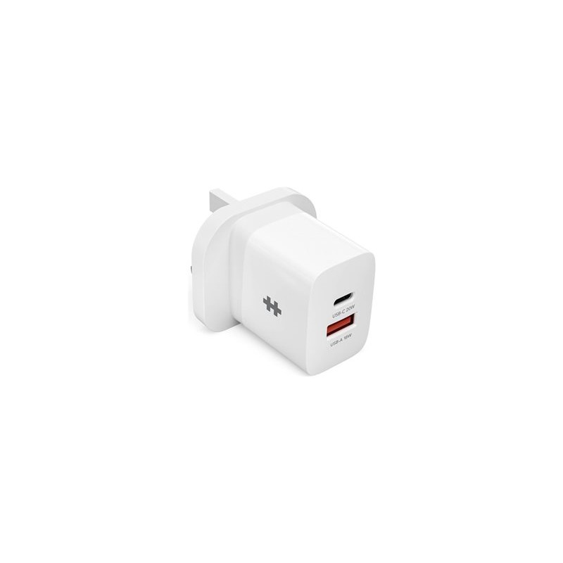 HyperJuice - Síťový adaptér - 3.1 A - PD - 2 výstupní konektory (USB, USB-C) - bílá - Velká Británie