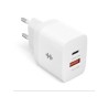 HyperJuice - Síťový adaptér - 20 Watt - PD - 2 výstupní konektory (USB, USB-C) - bílá - Evropa