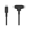 HyperJuice - Kabel Lightning - USB-C s piny (male) do Lightning, USB-C s piny (male) - 1.5 m - černá
