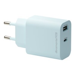dbramante1928 re-charge - Síťový adaptér - 20 Watt - 2 výstupní konektory (USB-C, USB) - modrá - Evropa
