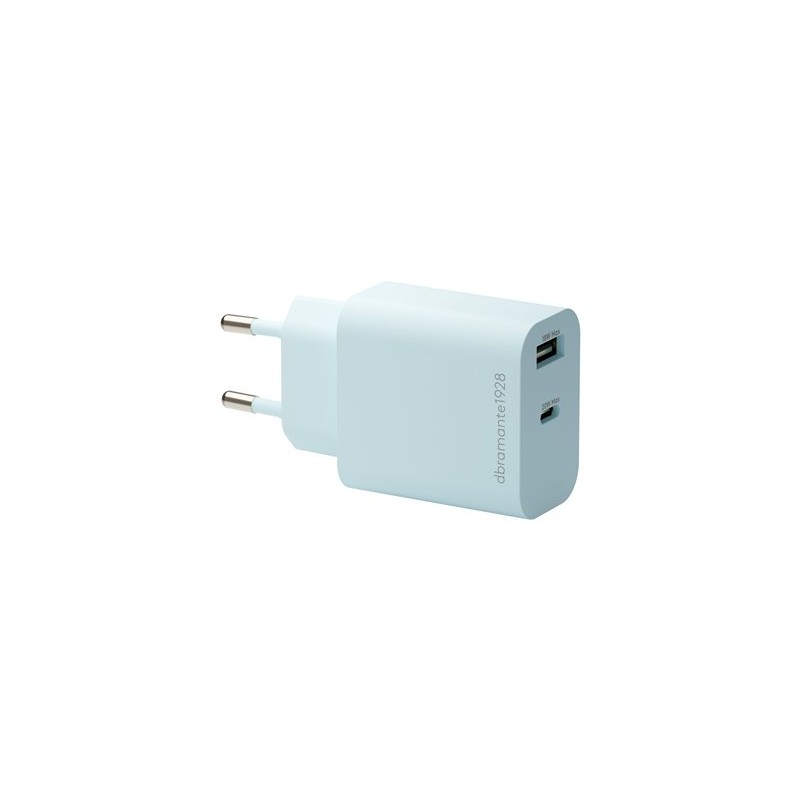 dbramante1928 re-charge - Síťový adaptér - 20 Watt - 2 výstupní konektory (USB-C, USB) - modrá - Evropa