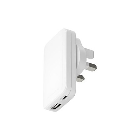 dbramante1928 re-charge Pro - Síťový adaptér - 20 Watt - 3 A - 2 výstupní konektory (USB-C, USB) - bílá