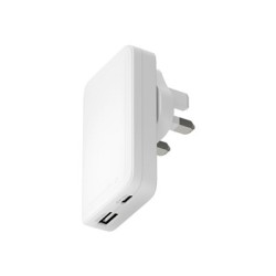 dbramante1928 re-charge Pro - Síťový adaptér - 45 Watt - 3 A - 2 výstupní konektory (USB-C, USB) - bílá