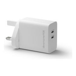 dbramante1928 re-charge - Síťový adaptér - 45 Watt - 4.05 A - 2 výstupní konektory (USB-C) - bílá - Velká Británie