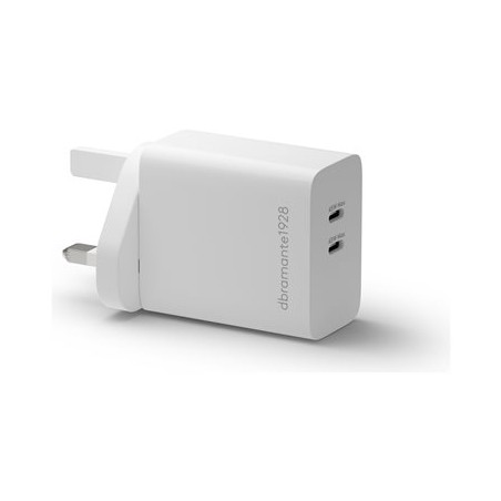 dbramante1928 re-charge - Síťový adaptér - 45 Watt - 4.05 A - 2 výstupní konektory (USB-C) - bílá - Velká Británie