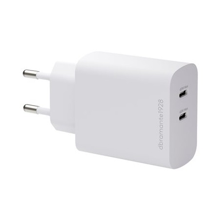 dbramante1928 re-charge - Síťový adaptér - 45 Watt - 2 výstupní konektory (USB-C) - bílá - Evropa
