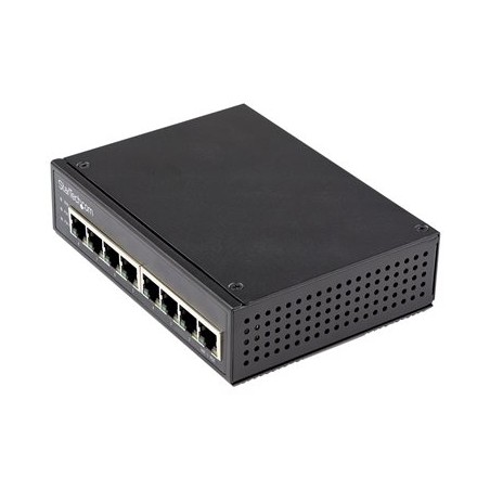 StarTech.com Industrial 8 Port Gigabit PoE Switch, 30W, Power Over Ethernet Switch, Gigabit Ethernet GbE PoE+ Unmanaged Switch