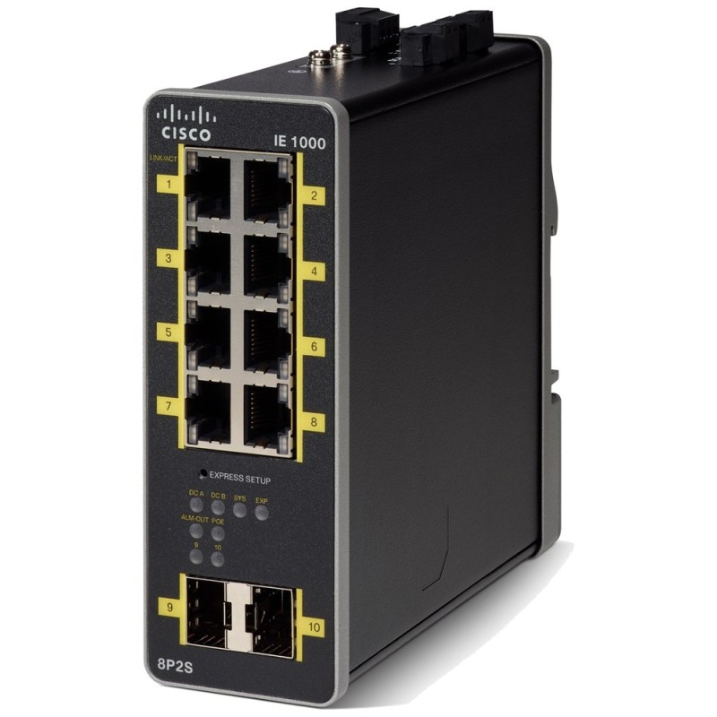 Cisco Industrial Ethernet 1000 Series - Přepínač - řízený - 8 x 10/100/1000 (PoE+) + 2 x 1000Base-X SFP (uplink) - lze montovat
