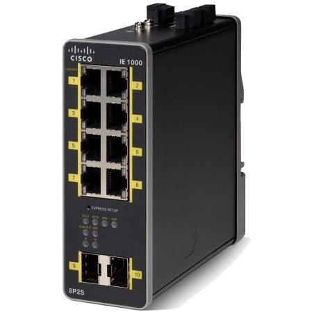Cisco Industrial Ethernet 1000 Series - Přepínač - řízený - 8 x 10/100/1000 (PoE+) + 2 x 1000Base-X SFP (uplink) - lze montovat