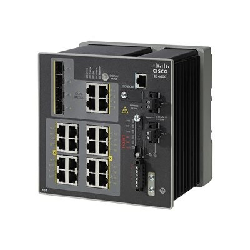 Cisco Industrial Ethernet 4000 Series - Přepínač - řízený - 16 x 10/100 + 4 x kombinace Gigabit SFP - lze montovat na konzolu
