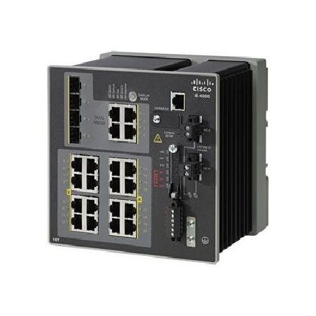 Cisco Industrial Ethernet 4000 Series - Přepínač - řízený - 16 x 10/100 + 4 x kombinace Gigabit SFP - lze montovat na konzolu