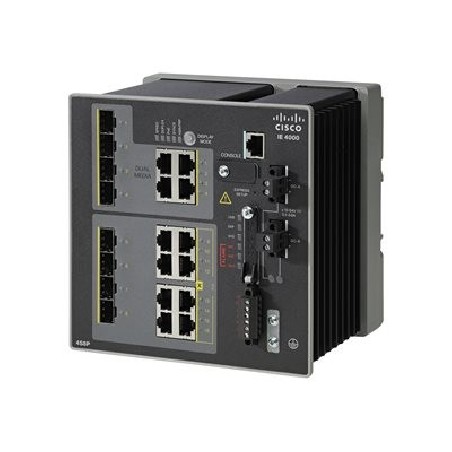 Cisco Industrial Ethernet 4000 Series - Přepínač - řízený - 4 x Gigabit SFP + 8 x 10/100/1000 (PoE+) + 4 x kombinace Gigabit