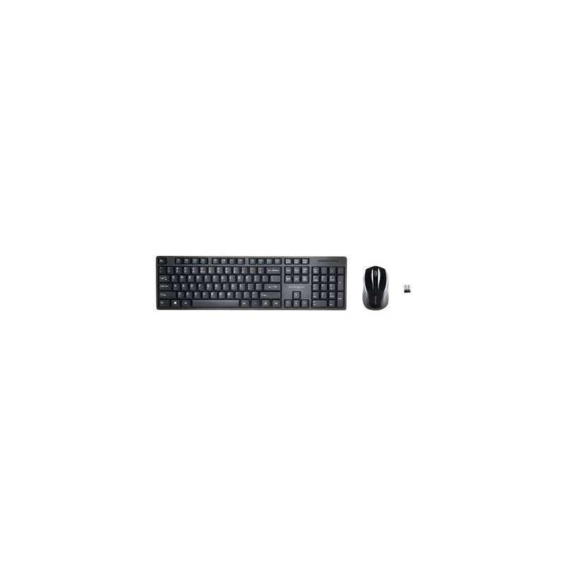 Kensington Pro Fit Low-Profile Desktop Set - Klávesnice a sada myši - bezdrátový - 2.4 GHz - německá - černá