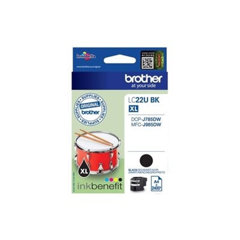 Brother LC22UBK - XL - černá - originální - inkoustová cartridge - pro Brother DCP-J785DW, DCP-J785DWXL, MFC-J985DW