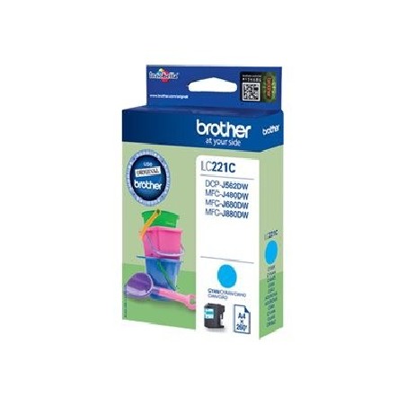 Brother LC221C - Azurová - originální - blistr - inkoustová cartridge - pro Brother DCP-J562DW
