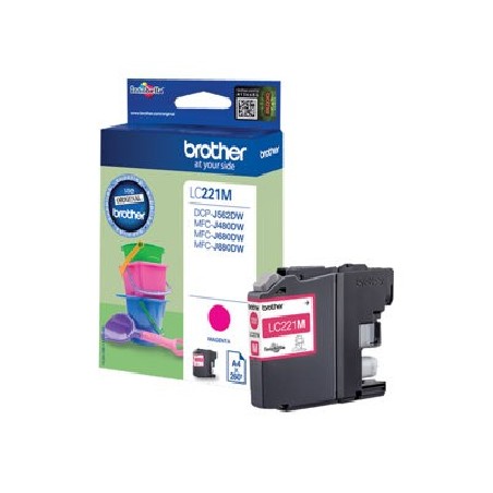 Brother LC221M - Purpurová - originální - blistr - inkoustová cartridge - pro Brother DCP-J562DW