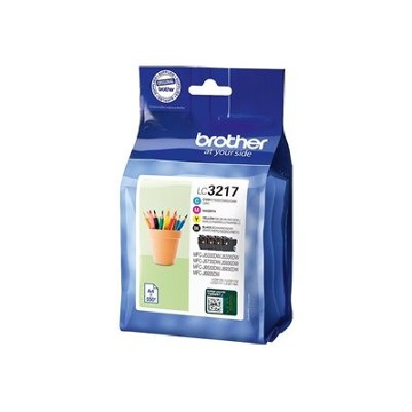 Brother LC3217 Value Pack - 4-balení - černá, žlutá, azurová, purpurová - originální - inkoustová cartridge - pro Brother