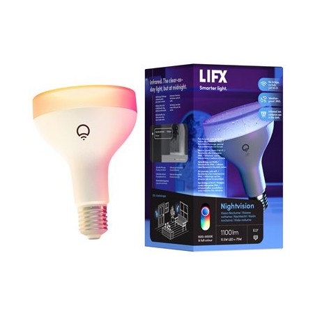 LIFX Nightvision - LED žárovka - tvar: BR30 - E27 - 11.5 W (ekvivalentní 75 W) - třída F - několikabarevné/teplé na studené