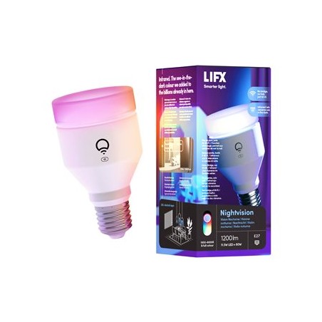 LIFX Nightvision - LED žárovka - tvar: A60 - E27 - 11.5 W (ekvivalentní 80 W) - třída F - několikabarevné/teplé na studené bílé