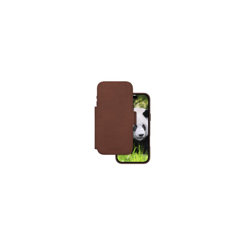 dbramante1928 Lynge - Pouzdro s klopou pro mobilní telefon - kompatibilita s MagSafe - kůže full-grain - dark tan - pro Apple