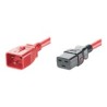 Panduit SmartZone G5 - Elektrický kabel - IEC 60320 C20 zamykací do IEC 60320 C19 zamykací - AC 250 V - 16 A - 1.83 m - cervená