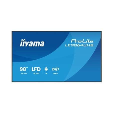 98" iiyama LE9864UHS-B1AG:VA,4K UHD,Android,24/7