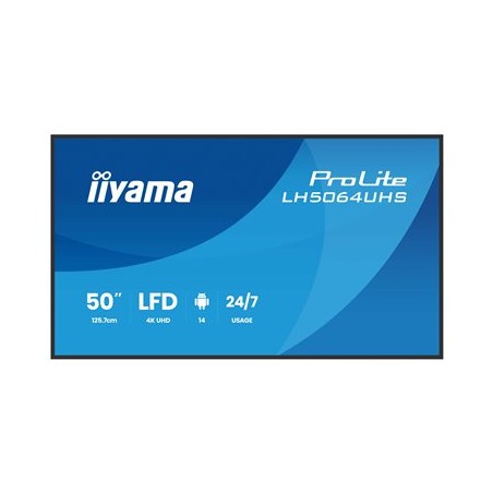 50" iiyama LH5064UHS-B1AG:VA,4K UHD,Android, 24/7