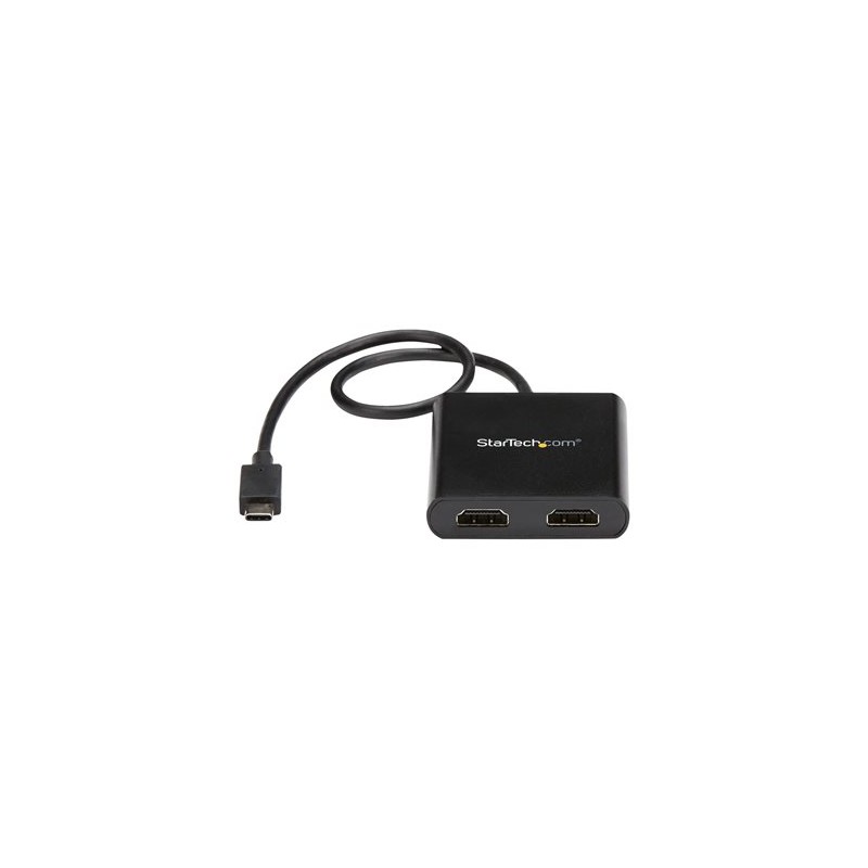 StarTech.com 2-Port Multi Monitor Adapter, USB-C to 2x HDMI Video Splitter, USB Type-C DP Alt Mode to HDMI MST Hub, Dual 4K